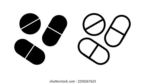 Pillt Symbol, Vektorgrafik. Kapselsymbol. Arzneimittelzeichen und -zeichen