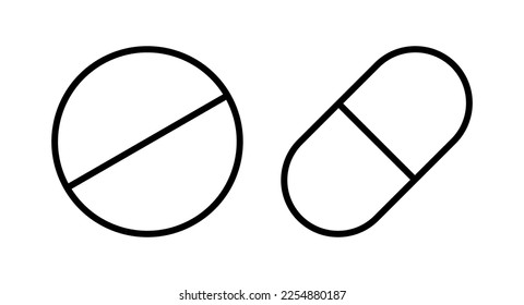 Pills icon vector illustration. capsule icon. Drug sign and symbol