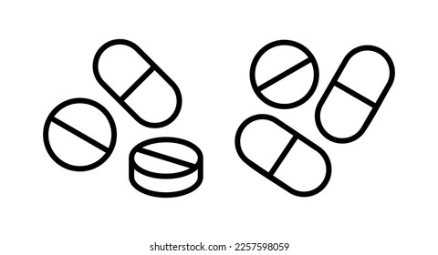 Ilustración vectorial de iconos. icono de la cápsula. Signo y símbolo de drogas