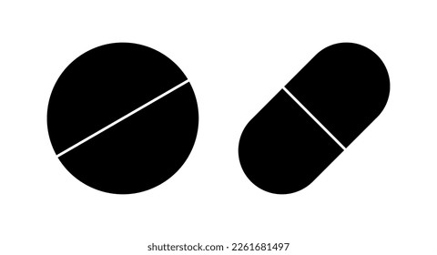 Ilustración vectorial de iconos. icono de la cápsula. Signo y símbolo de drogas