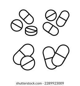 Pillt Symbol, Vektorgrafik. Kapselsymbol. Arzneimittelzeichen und -zeichen