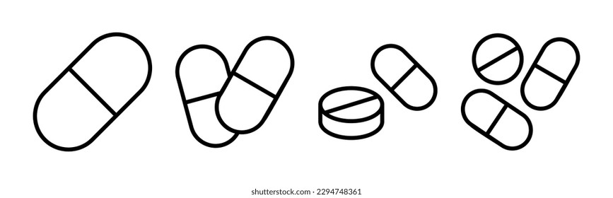 Ilustración vectorial de iconos. icono de la cápsula. Signo y símbolo de drogas