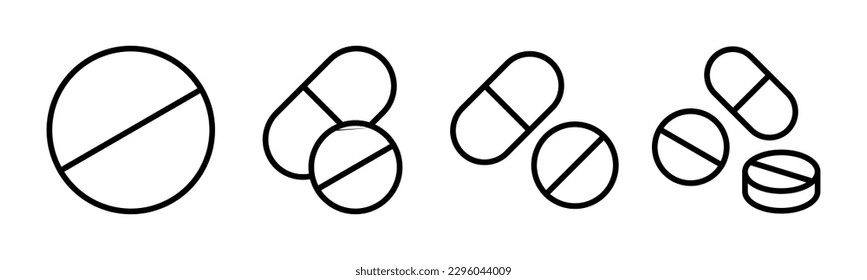 Pills icon vector illustration. capsule icon. Drug sign and symbol