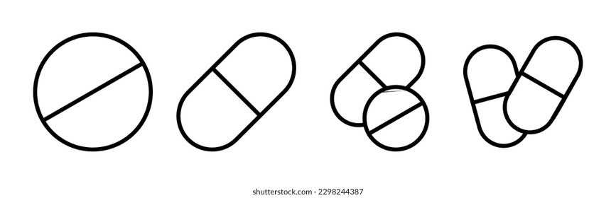 Ilustración vectorial de iconos. icono de la cápsula. Signo y símbolo de drogas