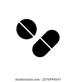 Pills icon vector illustration. capsule icon. Drug sign and symbol