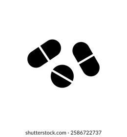 Pills icon vector illustration. capsule icon. Drug sign and symbol