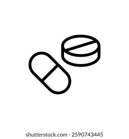 Pills icon vector illustration. capsule icon. Drug sign and symbol