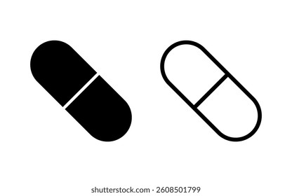Pills icon vector illustration. capsule icon. Drug sign and symbol
