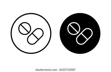 Pills icon vector illustration. capsule icon. Drug sign and symbol
