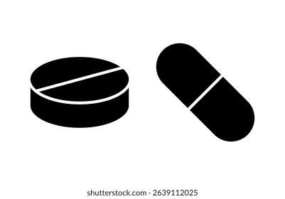 Pills icon vector illustration. capsule icon. Drug sign and symbol