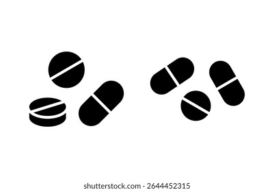 Pills icon vector illustration. capsule icon. Drug sign and symbol