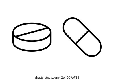 Pills icon vector illustration. capsule icon. Drug sign and symbol
