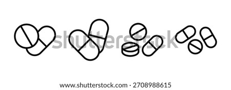 Pills icon vector illustration. capsule icon. Drug sign and symbol
