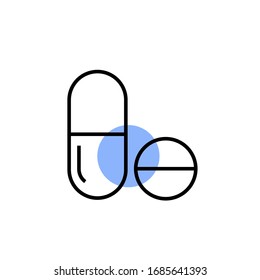 ilustración vectorial de icono de pastillas. icono del fármaco con forma de color