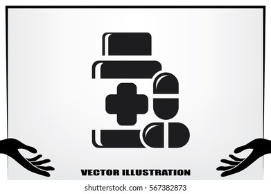 Pills icon vector illustration EPS 10.
