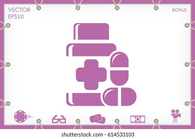 Pills icon vector illustration EPS 10.