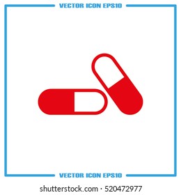 pills icon vector illustration eps10. Isolated badge for website or app - stock infographics