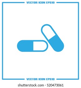 pills icon vector illustration eps10. Isolated badge for website or app - stock infographics