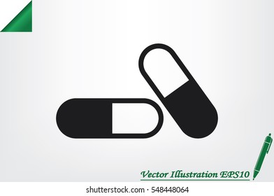 pills icon vector illustration eps10. Isolated badge for website or app - stock infographics