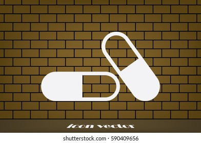 pills icon vector illustration eps10. Isolated badge for website or app - stock infographics.
