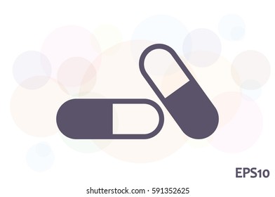 pills icon vector illustration eps10. Isolated badge for website or app - stock infographics