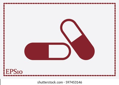 pills icon vector illustration eps10. Isolated badge for website or app - stock infographics