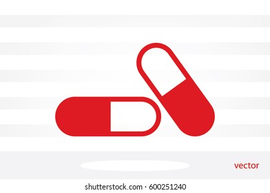 pills icon vector illustration eps10. Isolated badge for website or app - stock infographics