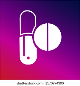 Pills icon vector illustrator creative design purple and pink gradient background
