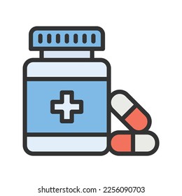 Pills Icon vector image. Suitable for mobile apps, web apps and print media.