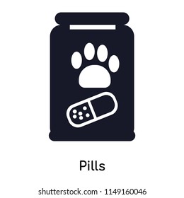 Pills icon vector isolated on white background for your web and mobile app design, Pills logo concept