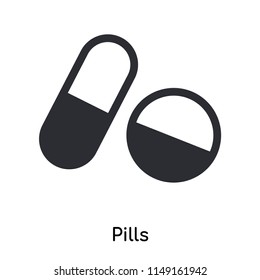 Pills icon vector isolated on white background for your web and mobile app design, Pills logo concept