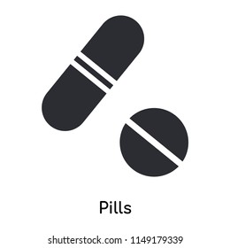 Pills icon vector isolated on white background for your web and mobile app design, Pills logo concept