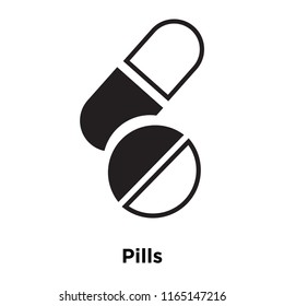 Pills icon vector isolated on white background, Pills transparent sign , medical health symbols