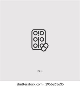 Pillen-Symbol, Vektorgrafik einzeln auf weißem Hintergrund