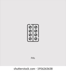 pills icon vector isolated on white background