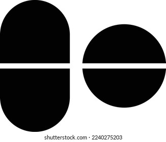 Pills icon vector isolated on white background . Drugs icon