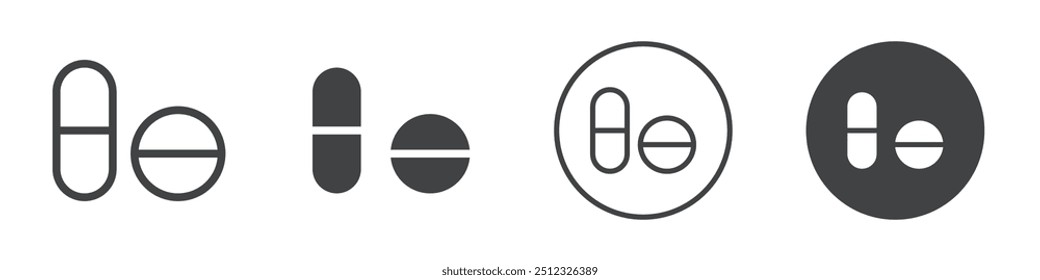 Pillensymbol Vektorlogokontur