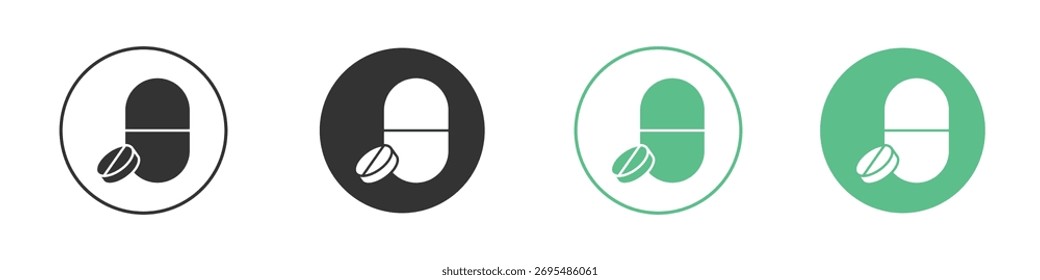 Pictograma de Vector de icono de píldoras para Elementos de interfaz ui ux