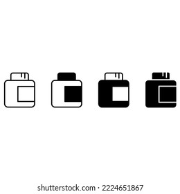 Juego de vectores de iconos de las columnas. colección de signos de ilustraciones antibióticas. símbolo de los medicamentos. logotipo del medicamento. marca de medicina.