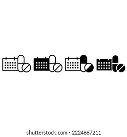 Pills icon vector set. antibiotic illustration sign collection. medicines symbol. drug logo. medicine mark.