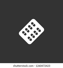 pills icon vector. pills sign on black background. pills icon for web and app