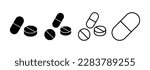 Pills icon vector for web and mobile app. capsule icon. Drug sign and symbol