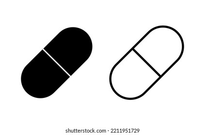 Pills icon vector for web and mobile app. capsule icon. Drug sign and symbol