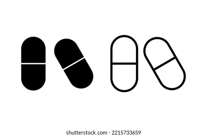 Pills icon vector for web and mobile app. capsule icon. Drug sign and symbol