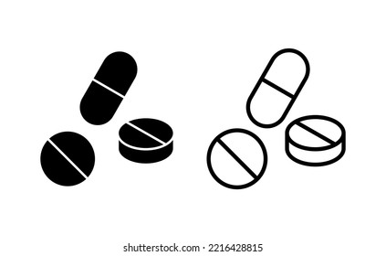 Pills icon vector for web and mobile app. capsule icon. Drug sign and symbol