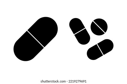 Pills icon vector for web and mobile app. capsule icon. Drug sign and symbol