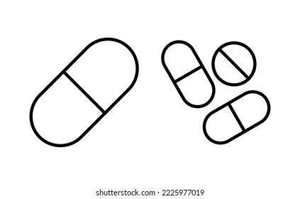 Pills icon vector for web and mobile app. capsule icon. Drug sign and symbol