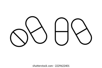 Pills icon vector for web and mobile app. capsule icon. Drug sign and symbol