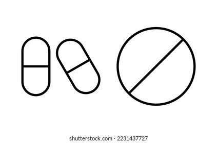 Pills icon vector for web and mobile app. capsule icon. Drug sign and symbol
