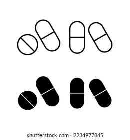 Pills icon vector for web and mobile app. capsule icon. Drug sign and symbol